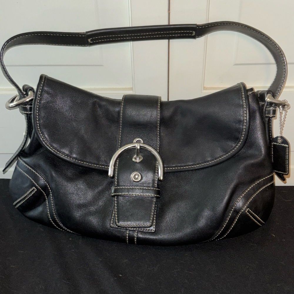 Coach Black Leather Shoulder Bag
